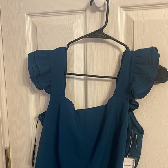 Donna Ricco New York Square Neck Ruffle Sleeved Dress NWT Size 10 - Picture 2 of 9